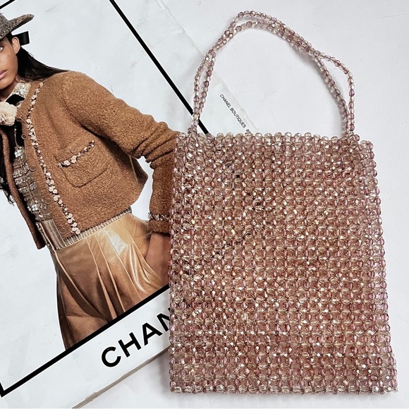 Vintage Gold Beaded Crystal Purse - Picture 1 of 3